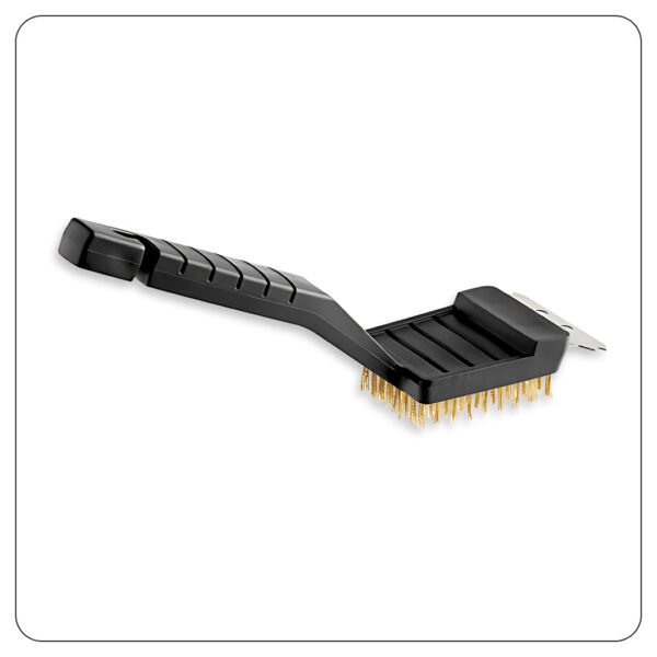 Brass Bristle Grill / Charbroiler Brush with Scraper 10 1/2" - Image 2
