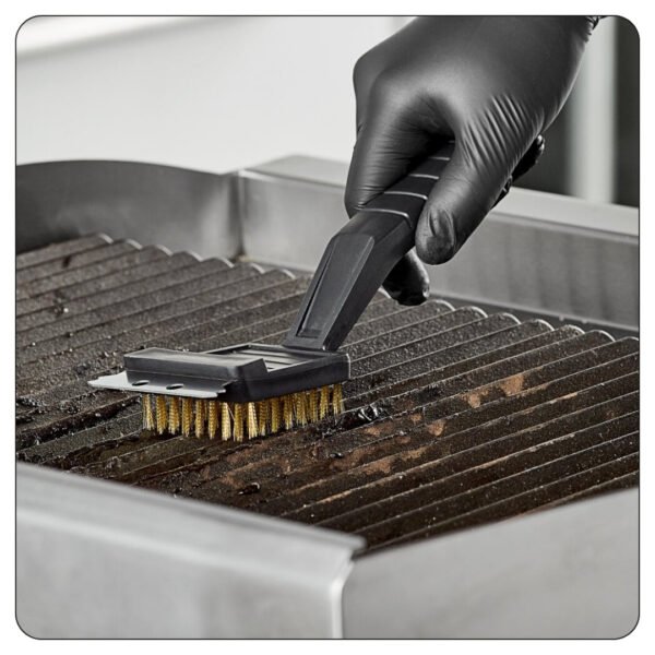 Brass Bristle Grill / Charbroiler Brush with Scraper 10 1/2" - Image 4