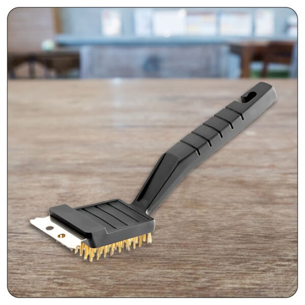 Brass Bristle Grill / Charbroiler Brush with Scraper 10 1/2" - Image 5