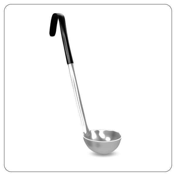 Stainless Steel Ladle with Black Coated Handle 6 Oz