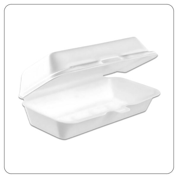10x5x3  Foam Hinged Lid Hot Dog Container