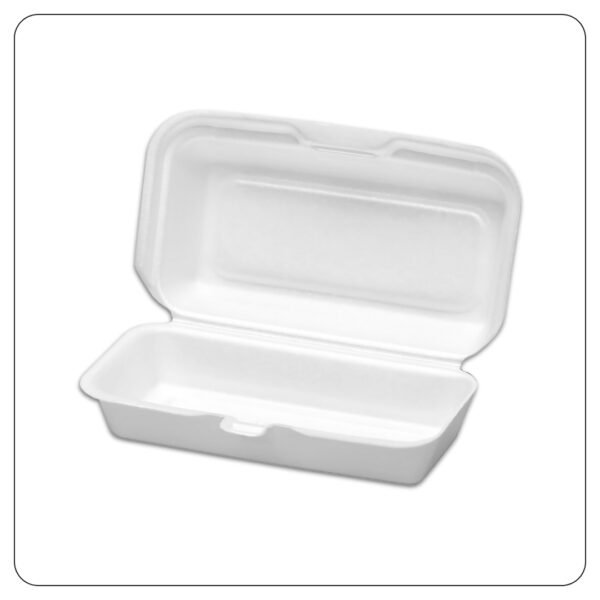 10x5x3  Foam Hinged Lid Hot Dog Container - Image 2