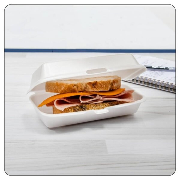10x5x3  Foam Hinged Lid Hot Dog Container - Image 4