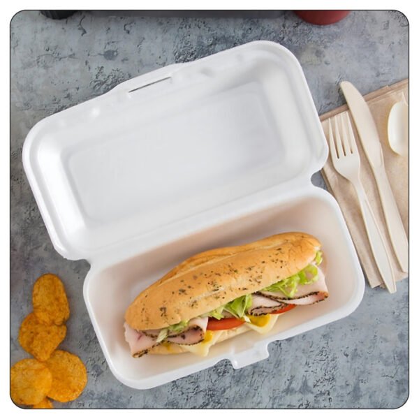10x5x3  Foam Hinged Lid Hot Dog Container - Image 5