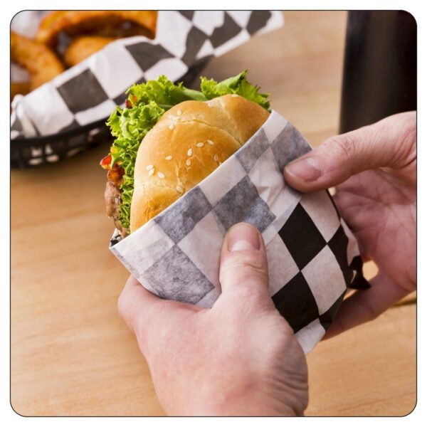 12" x 12" Black Check Deli Sandwich Wra - Image 5