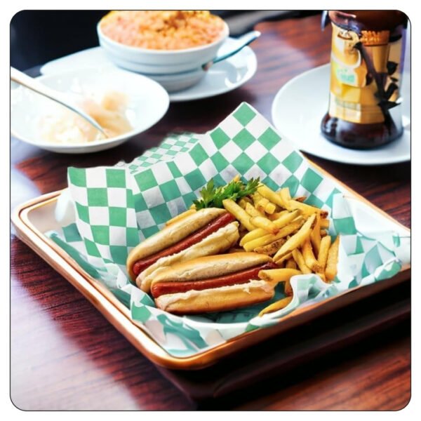 12" x 12" Green Check Deli Sandwich Wra - Image 5