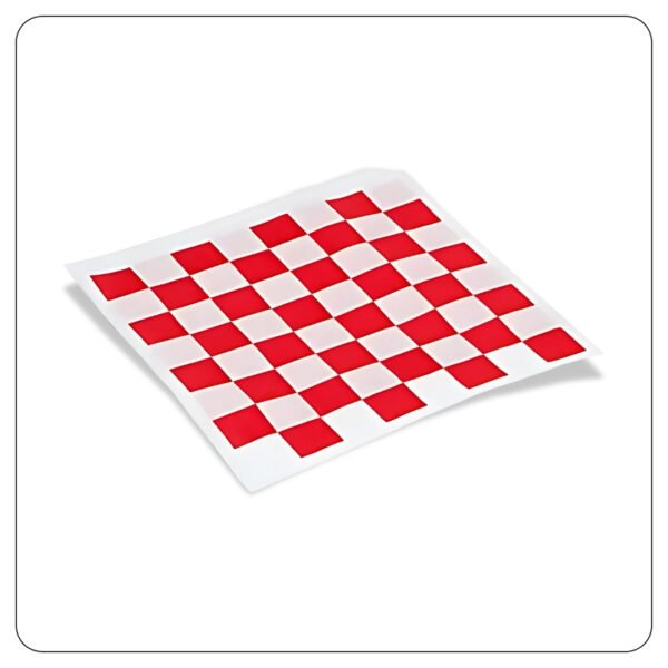 7" x 6 1/2" Red Check Wire Cone Basket Liner / Deli Wrap / Double Open Bag - Image 2