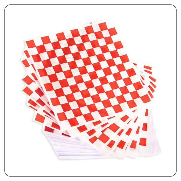12x12 Red Check Deli Sandwich Wrap Paper - Image 3