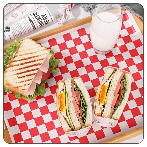 12x12 Red Check Deli Sandwich Wrap Paper - Image 5