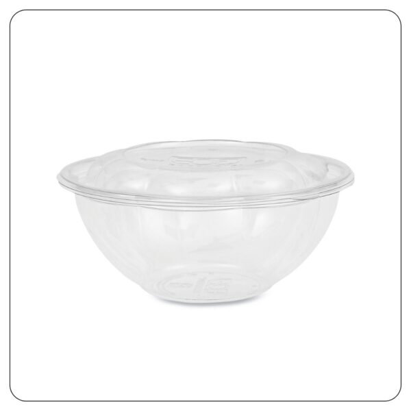24 Oz. Clear Plastic Salad Bowl with Lid