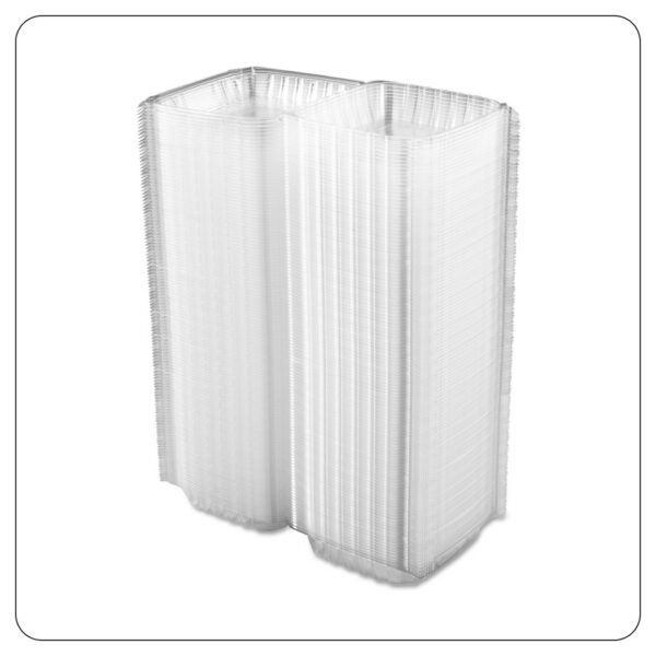 Hinged-Lid Plastic Container Clear 8.3 x 8.3 x 3 - Image 3