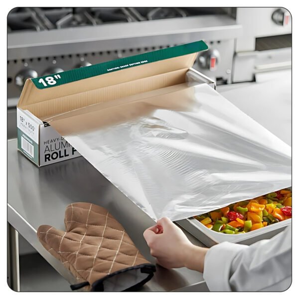 Heavy Duty Aluminum Foil 18x500 Mic (Metal Cutter) Roll - Image 4