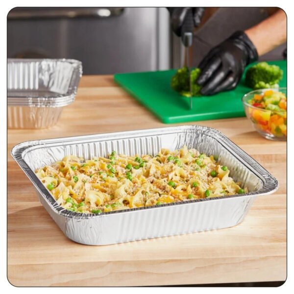1/2 Size Heavy-Duty Foil Steam Table Pan Deep 2 9/16" Depth With Lid - Image 4