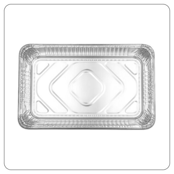 Full Size Heavy-Duty Foil Steam Table Pan Deep 3 3/8" Depth with Lid - Image 2