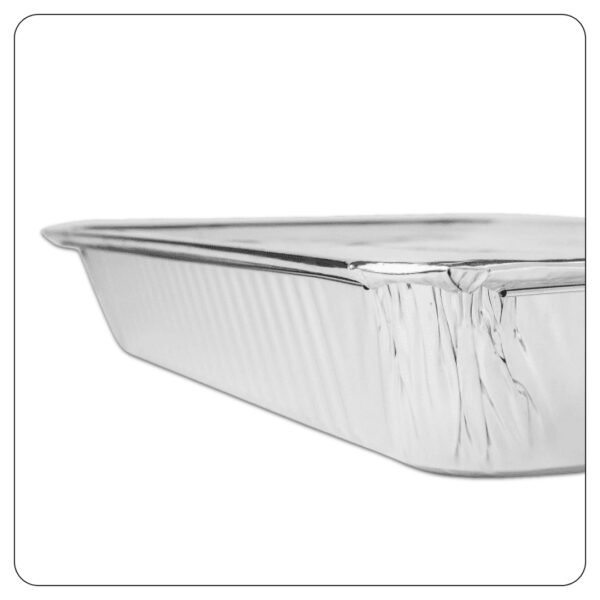 Full Size Heavy-Duty Foil Steam Table Pan Deep 3 3/8" Depth with Lid - Image 3