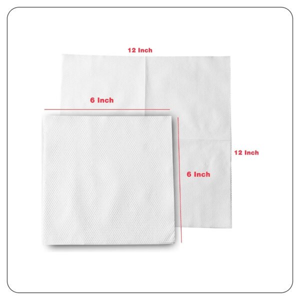 Cleensoft Lunch Napkins 1-Ply White 6x6 (Pre-Folded) - Image 3
