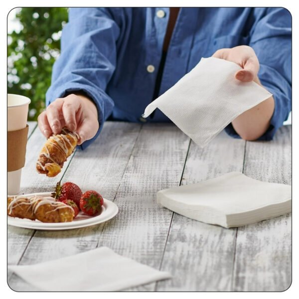 Cleensoft Lunch Napkins 1-Ply White 6x6 (Pre-Folded) - Image 4