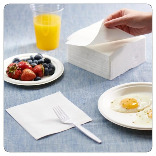 Cleensoft Lunch Napkins 1-Ply White 6x6 (Pre-Folded) - Image 5