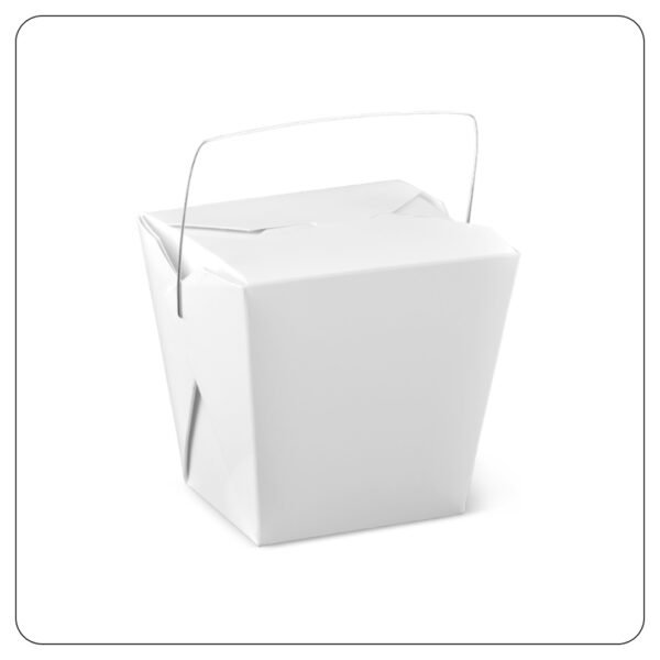 26 Oz. White Paper TakeOut Container with Wire Handle