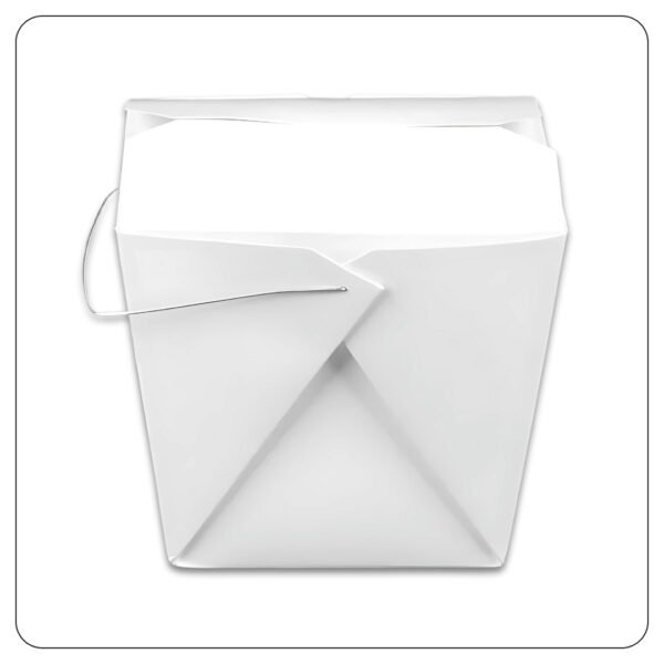 32 Oz. White Paper TakeOut Container with Wire Handle