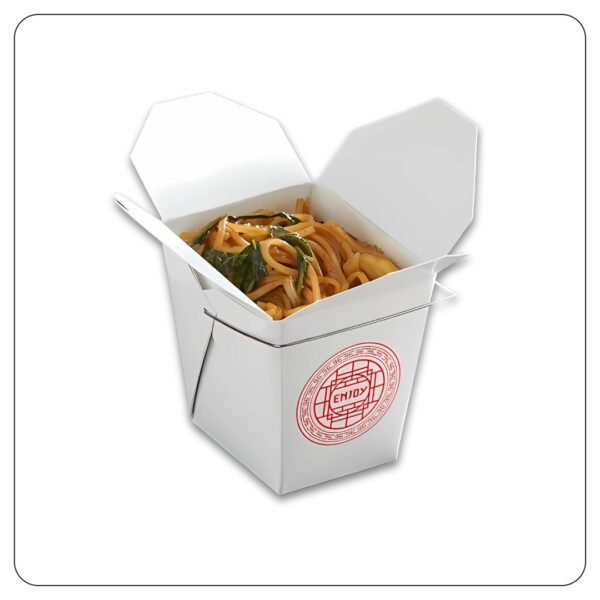 16 Oz. Asian Paper TakeOut Container with Wire Handle