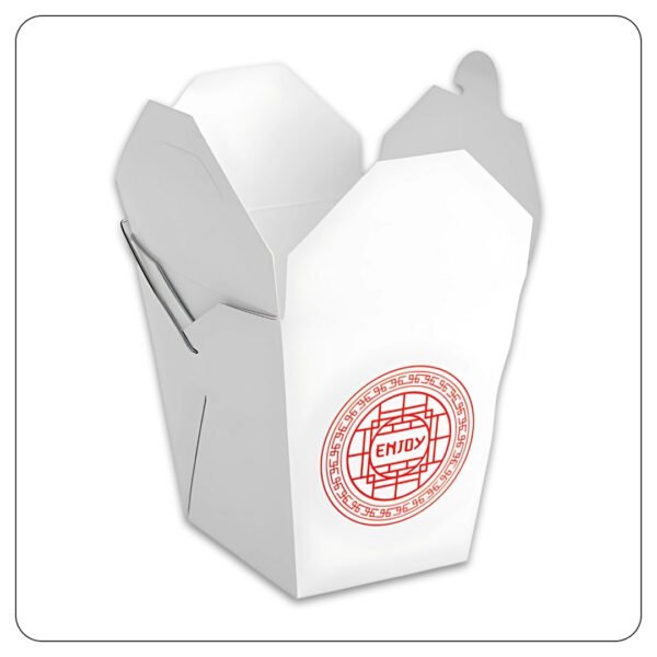 26 Oz. Asian Paper TakeOut Container with Wire Handle