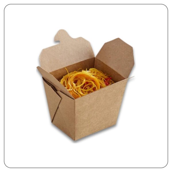 8 Oz. Kraft Paper Take-Out Container Microwavable - Image 3