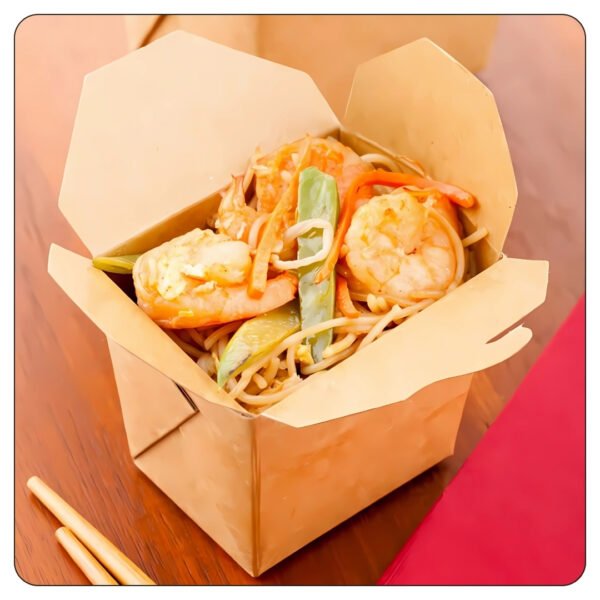 8 Oz. Kraft Paper Take-Out Container Microwavable - Image 5
