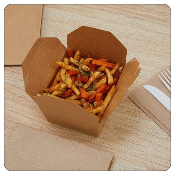 26 Oz. Kraft Microwavable Paper Take-Out Container - Image 5