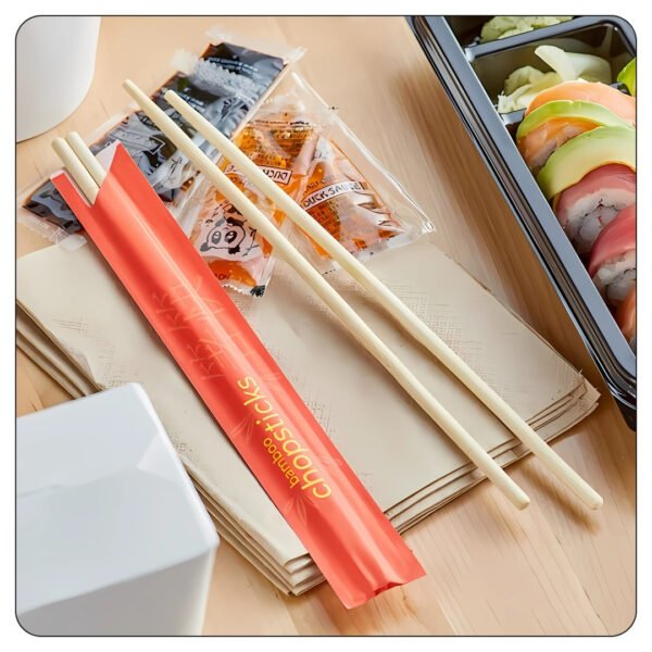 9" Bamboo Round Chopsticks - Image 4