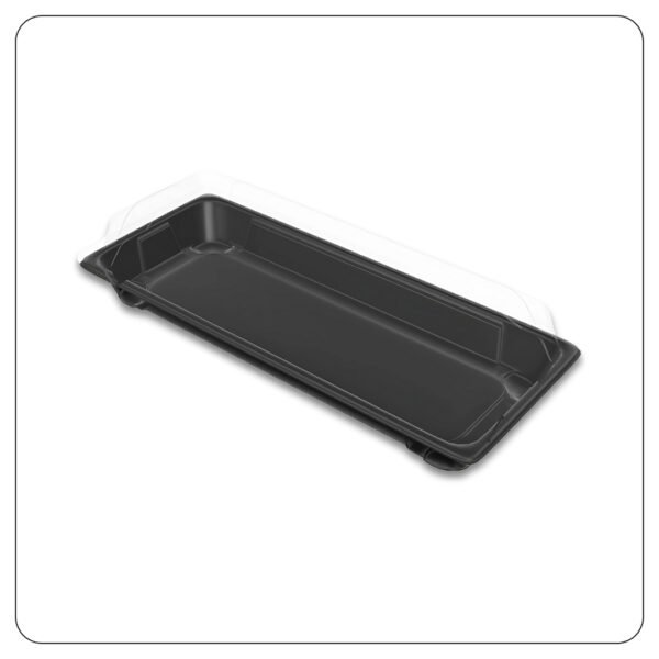 Long Sushi Container with Lid 3 1/2" x 8 1/2" - Image 2