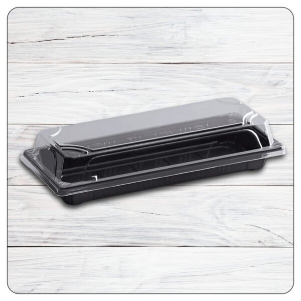 Long Sushi Container with Lid 3 1/2" x 8 1/2" - Image 5