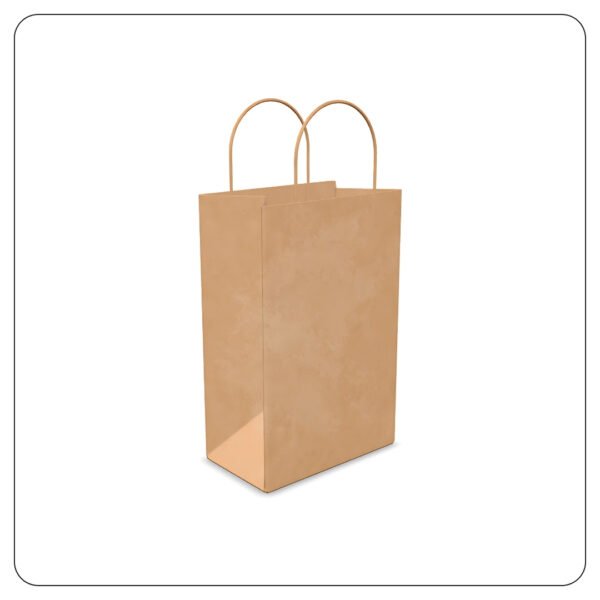 Natural Kraft Paper Shopping Bag with Handles 5 1/2" x 3 1/4" x 8 3/8"