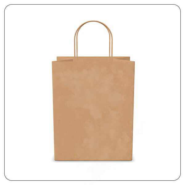 Natural Kraft Paper Shopping Bag with Handles 8" x 4 1/2" x 10 1/4"