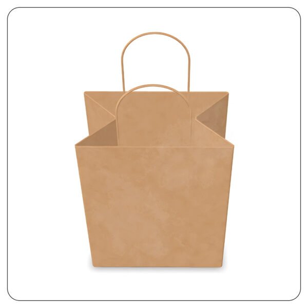 Natural Kraft Paper Shopping Bag with Handles 8" x 4 1/2" x 10 1/4" - Image 3