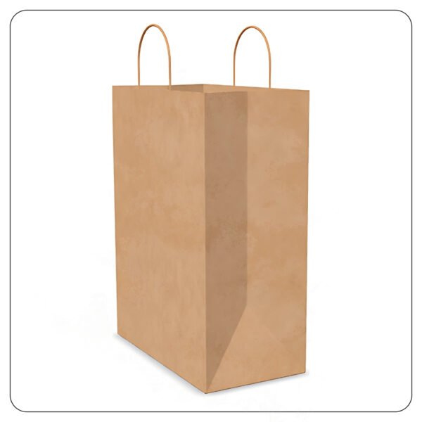 Natural Kraft Paper Shopping Bag with Handles 13" x 7" x 17" - Image 3