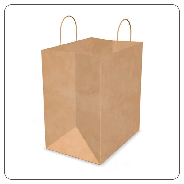 Super Royal Natural Kraft Paper Shopping Bag with Handles 14" x 10" x 15 3/4" - Image 2