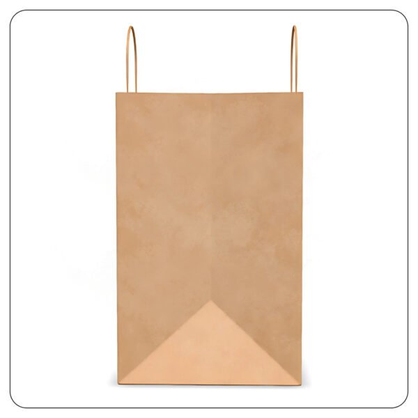 Super Royal Natural Kraft Paper Shopping Bag with Handles 14" x 10" x 15 3/4" - Image 3