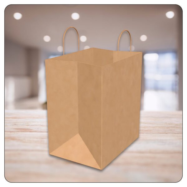 Super Royal Natural Kraft Paper Shopping Bag with Handles 14" x 10" x 15 3/4" - Image 5