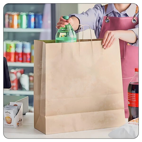 Natural Kraft Paper Shopping Bag with Handles 18" x 7" x 18 3/4" - Image 4