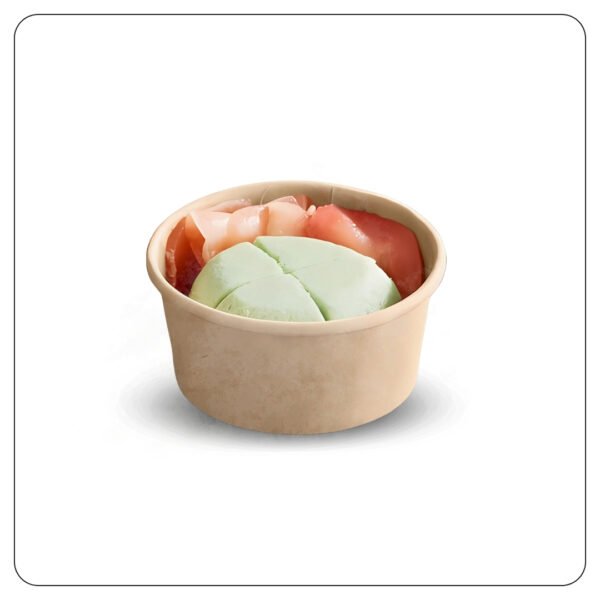 2 Oz. Round Kraft PE-Lined Microwavable Take-Out Container - Image 2