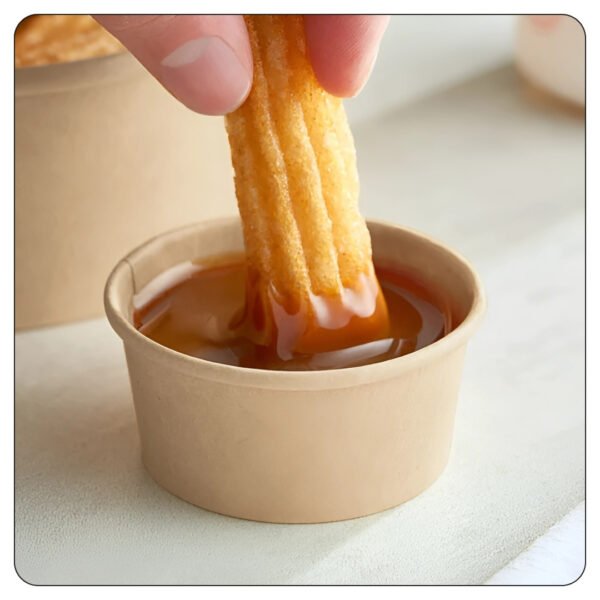 2 Oz. Round Kraft PE-Lined Microwavable Take-Out Container - Image 4