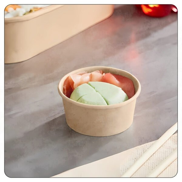 2 Oz. Round Kraft PE-Lined Microwavable Take-Out Container - Image 5