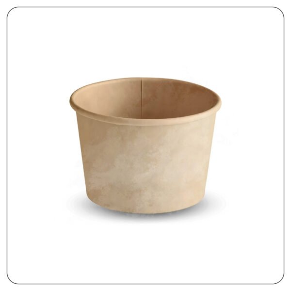 4 Oz. Round Kraft PE-Lined Microwavable Take-Out Container