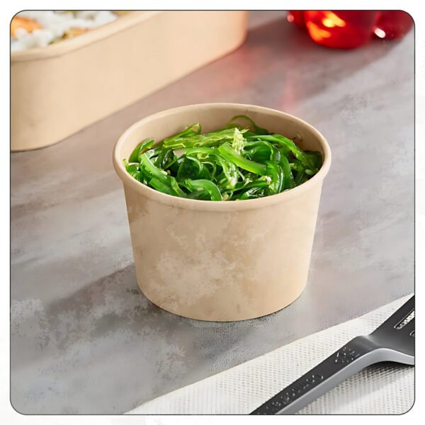 4 Oz. Round Kraft PE-Lined Microwavable Take-Out Container - Image 4