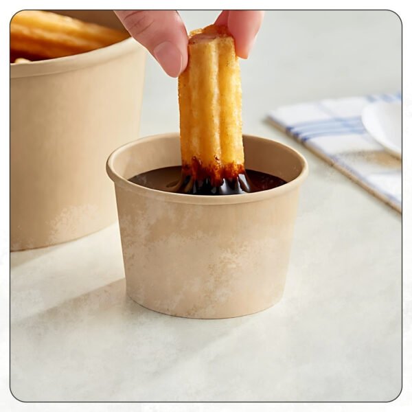 4 Oz. Round Kraft PE-Lined Microwavable Take-Out Container - Image 5