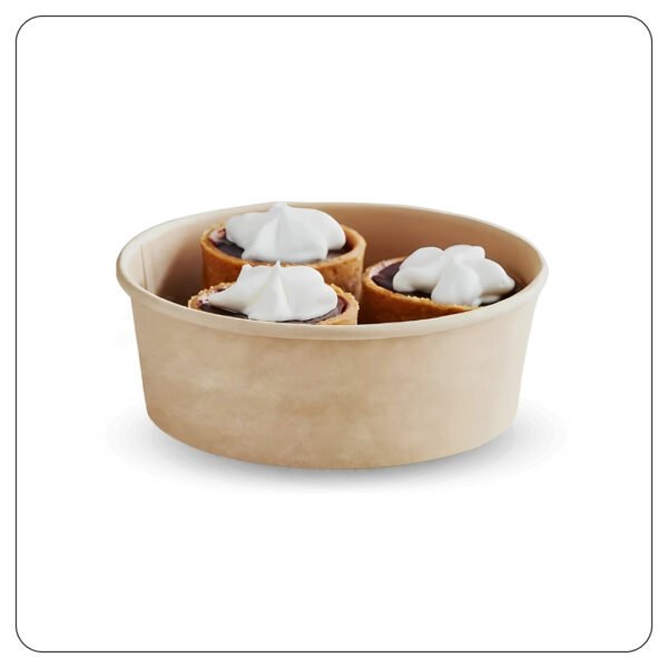 16 Oz. Round Kraft PE-Lined Microwavable Take-Out Container - Image 2