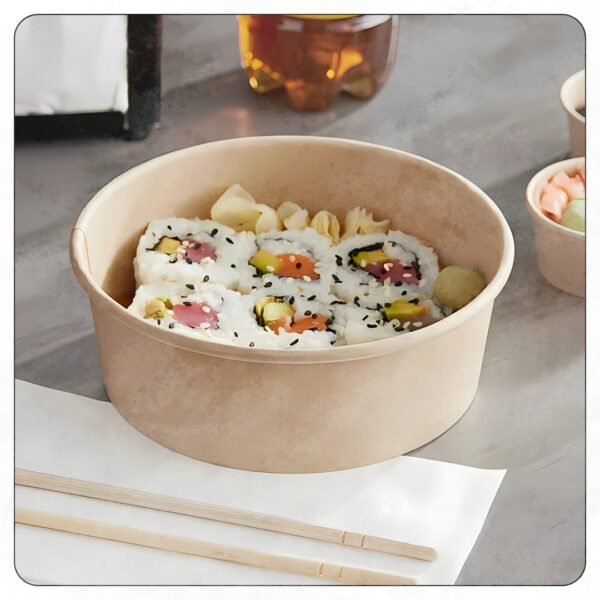 16 Oz. Round Kraft PE-Lined Microwavable Take-Out Container - Image 4