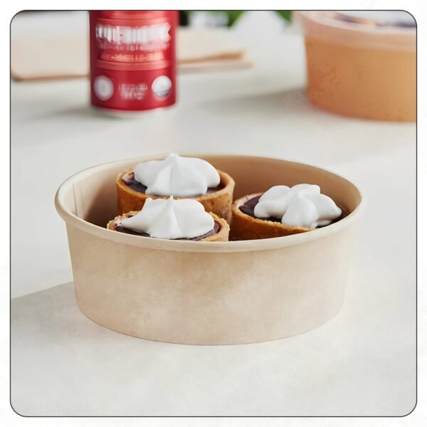 16 Oz. Round Kraft PE-Lined Microwavable Take-Out Container - Image 5