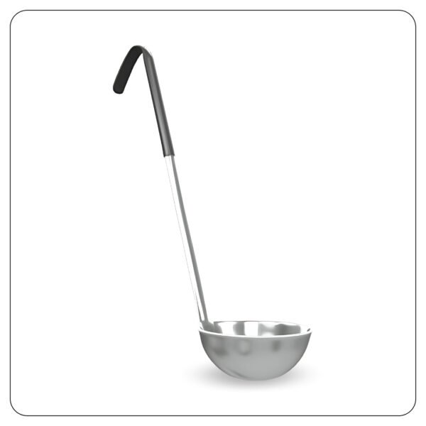 Stainless Steel Ladle with Gray Coated Handle 12 Oz